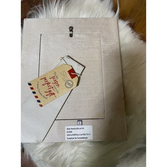 Asian Beaded Frame. Handcrafted Black & White. 8X10 - Picture 3 of 5